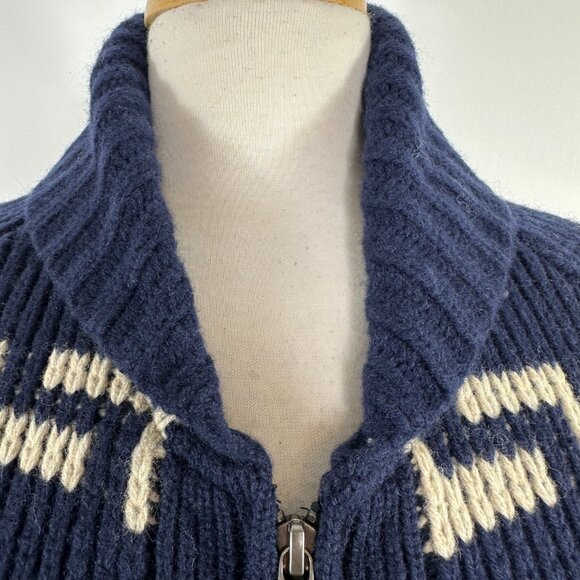 Pendleton Southwestern 100% Lams Wool Chunky Knit Zip Cardigan Sweater Women S - Picture 7 of 15